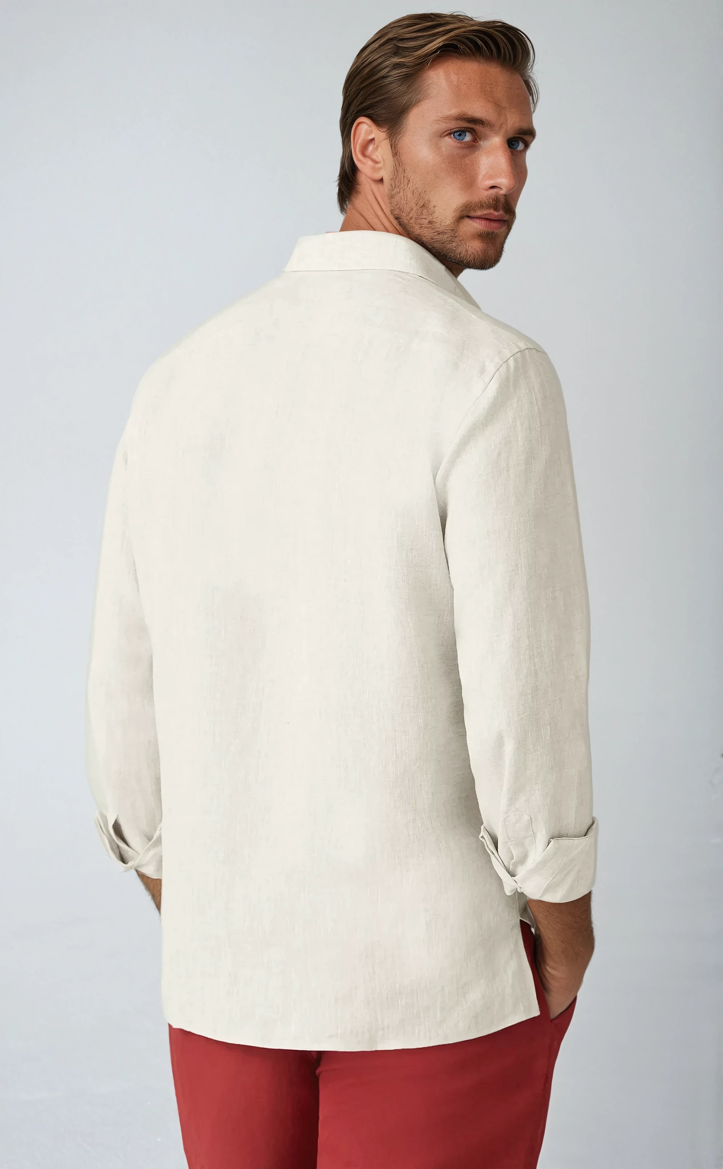 Linnen Pop-over Overhemd - Beige