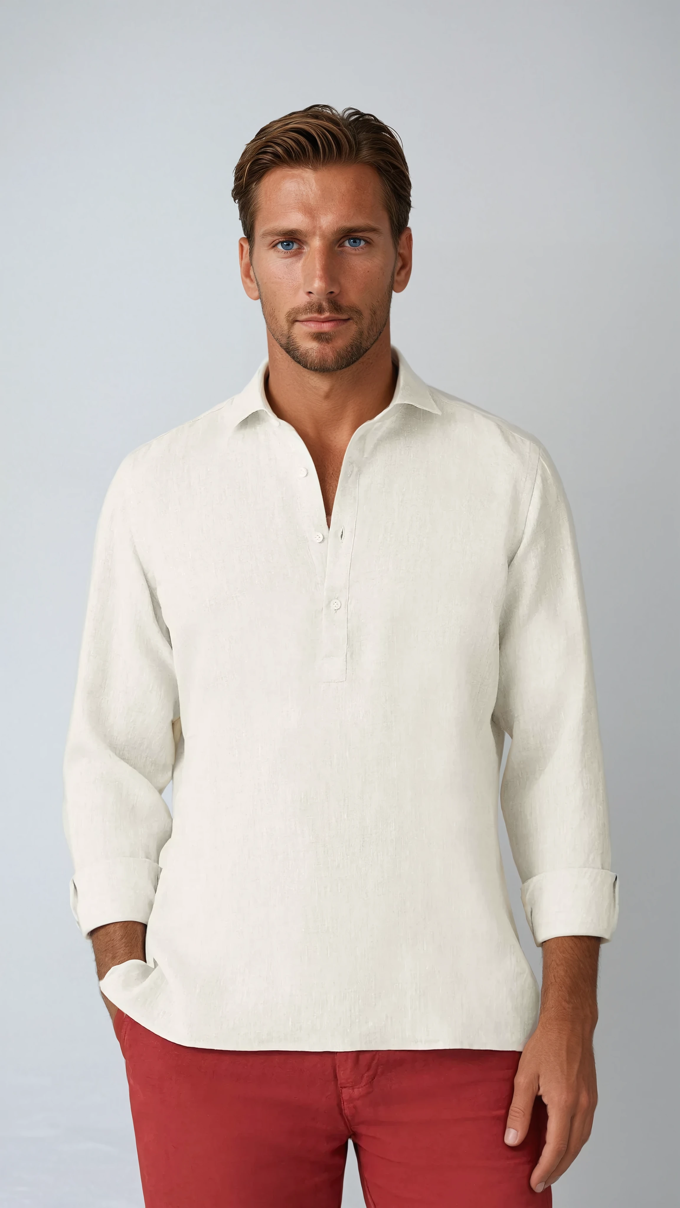 Linnen Pop-over Overhemd - Beige