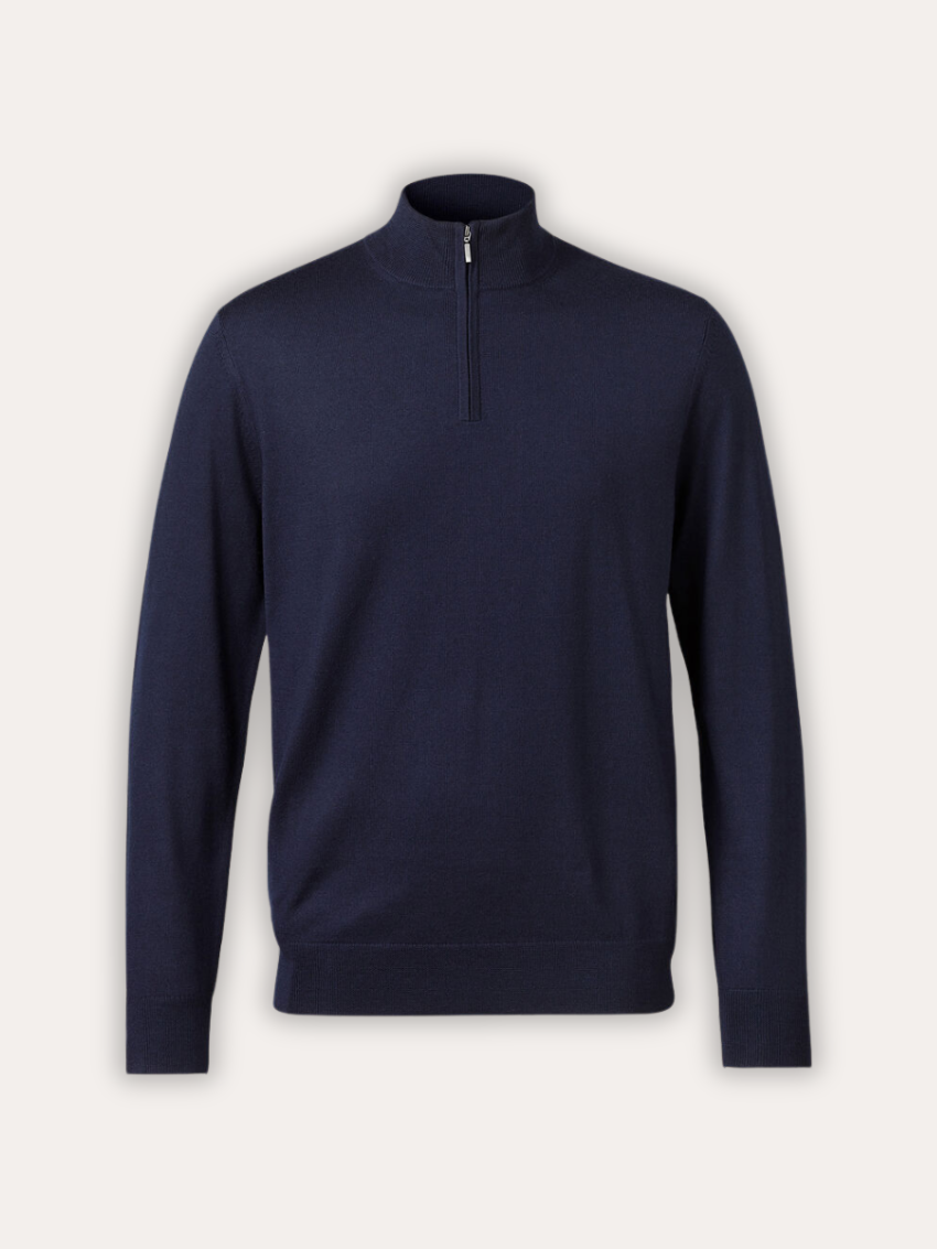 HALF ZIP SWEATER NAVY