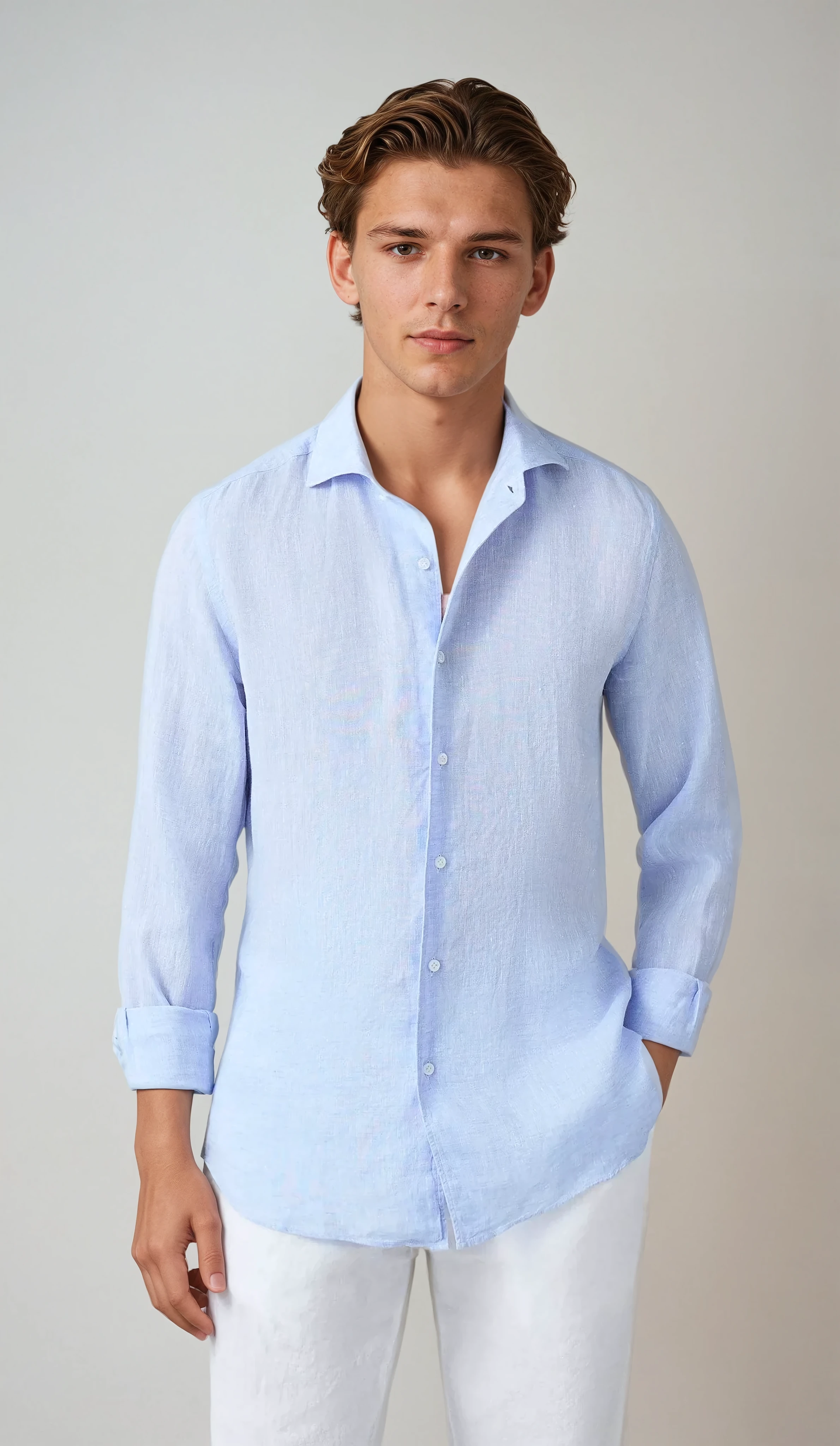 Dubois™| Chemise en Lin Bleu Clair