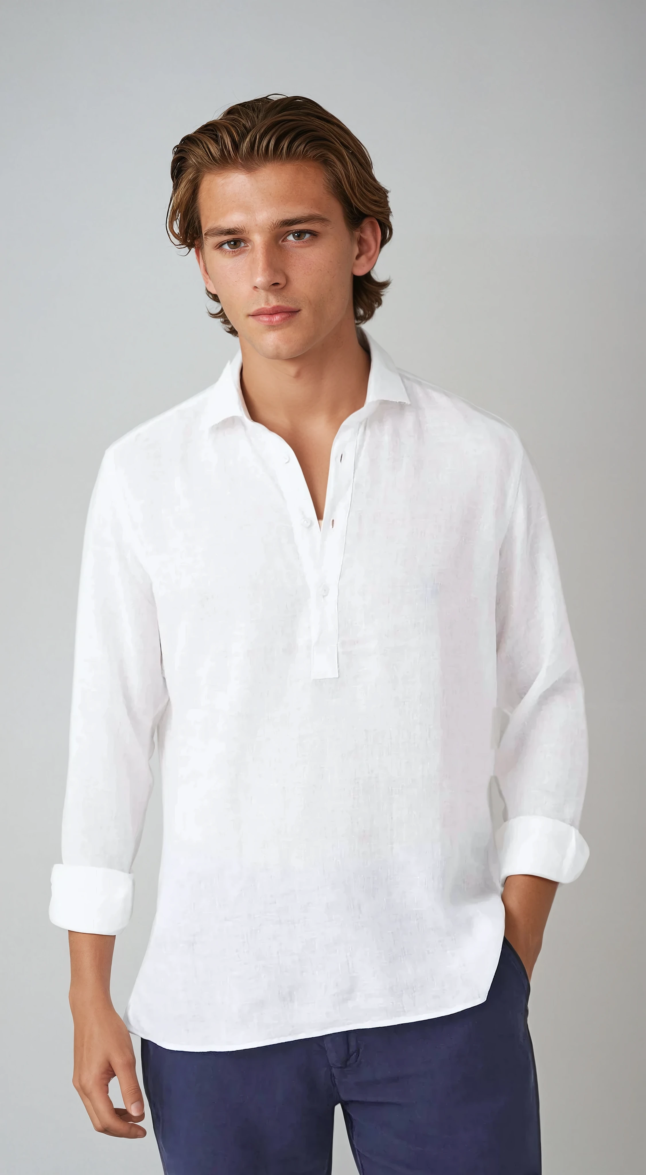 Dubois™| Chemise Pop-over en Lin Blanc
